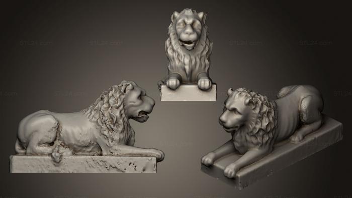 Статуэтки львы тигры сфинксы (Скульптура льва, STKL_0226) 3D модель для ЧПУ станка